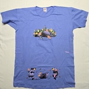 Vintage Snow Mountain Ranch Colorado Sleep Shirt Womens OS Bear Graphic Blue Tee